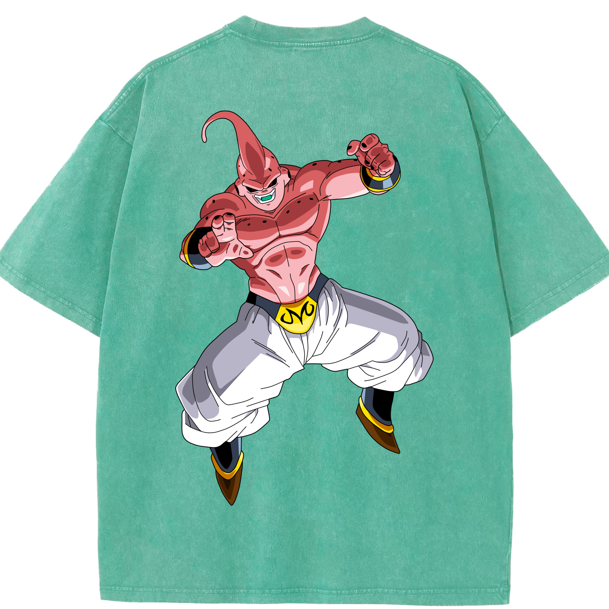 （画像用） ドラゴンボール 魔人ブウ DRAGON BALL Majin Buu 綿100% ヴィンテージ風 半袖Tシャツ（背面プリント）